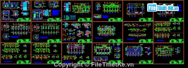 Bản vẽ,Bản vẽ autocad,Nhà một tầng,Bản vẽ nhà trẻ,bản vẽ nhà làm việc,nhà làm việc